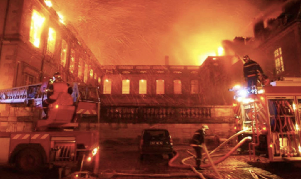 l'incendie du château de Lunéville